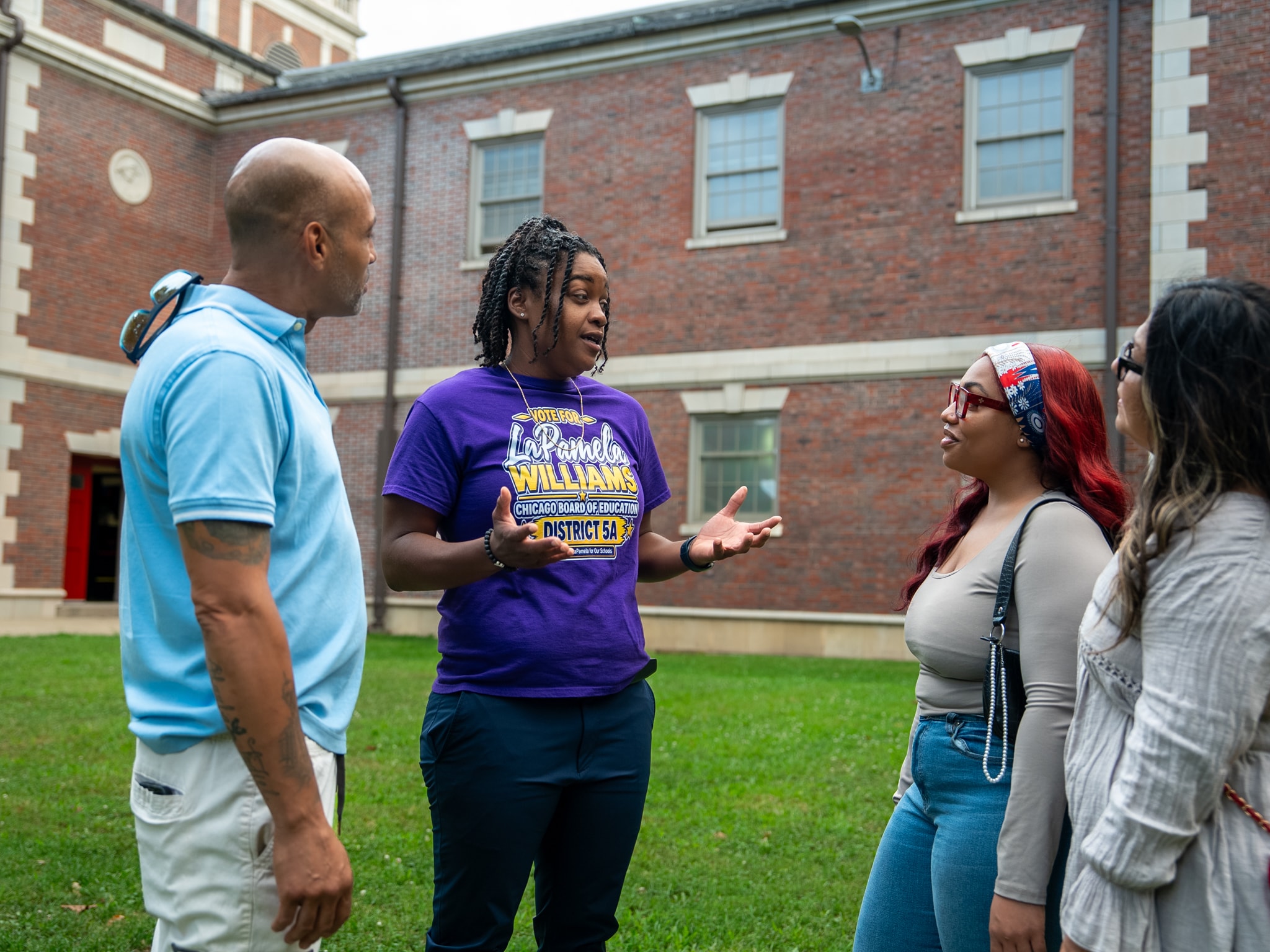 Talking with community members on the campaign trail