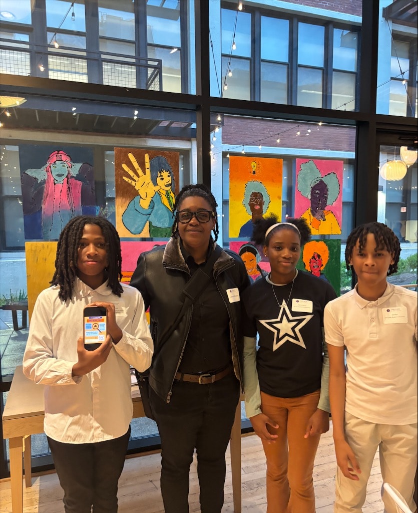 LaPamela Williams with District 5A students and community
